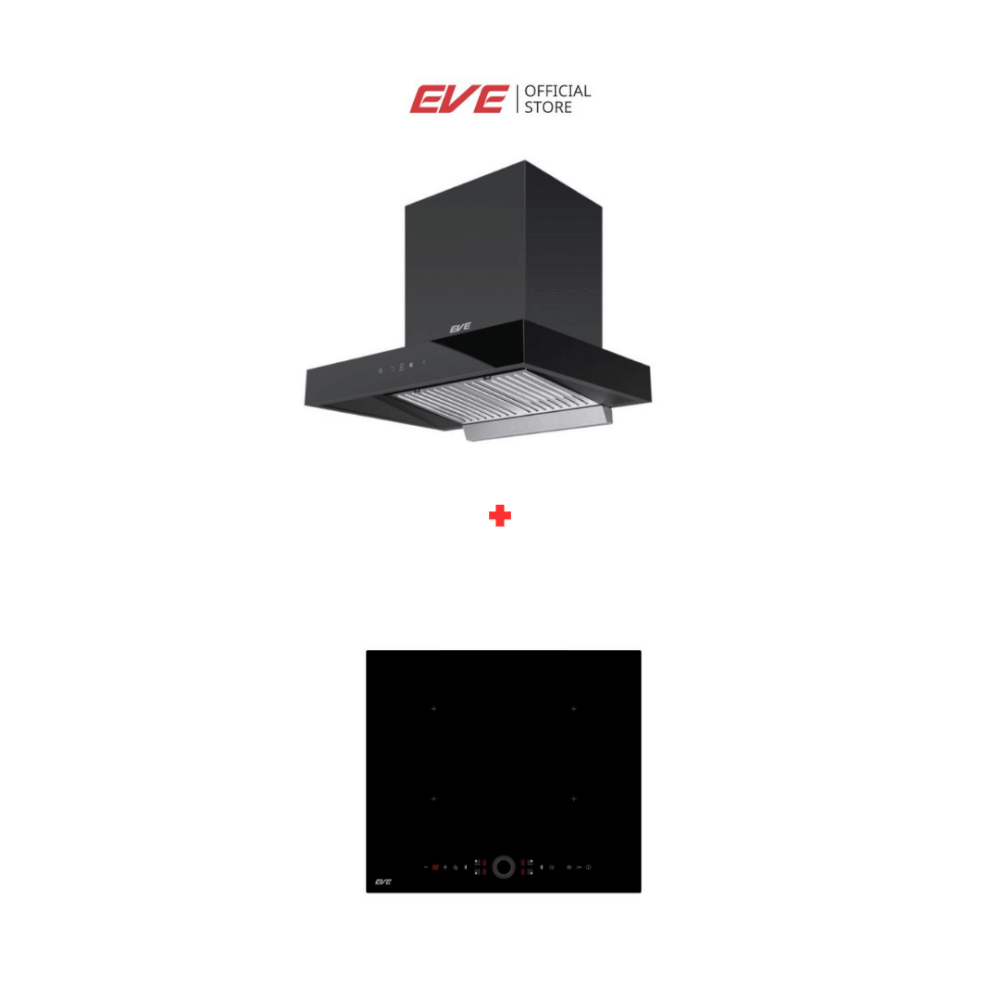ชุดเซต เตาฝังแม่เหล็กไฟฟ้า 2 หัว + เครื่องดูดควันติดผนัง EVE รุ่น HB60-4INDBRIDGE/TCR + HC-LOFTBOX-60 ขนาด 60 ซม. สีดำ_10